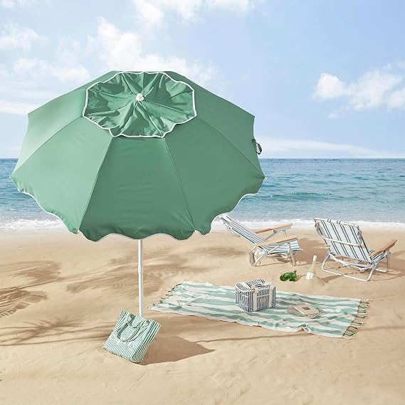 2,2M Vintage Green Beach ομπρέλα